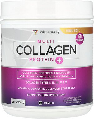 Vitauthority, Multi Collagen Protein+, Multi-Kollagen-Protein+, geschmacksneutral, 468 g (16,52 oz.)