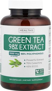 Healths Harmony, Green Tea 98% Extrakt, 120 Kapseln (500 mg pro Kapsel)