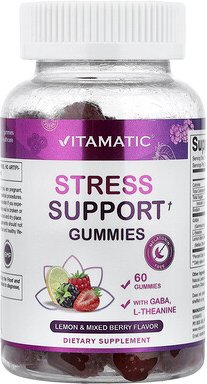 Vitamatic, Stress Support Gummies, Fruchtgummis zur Unterstützung bei Stress, Zitrone und gemischte Beeren, 60 Fruchtgum...