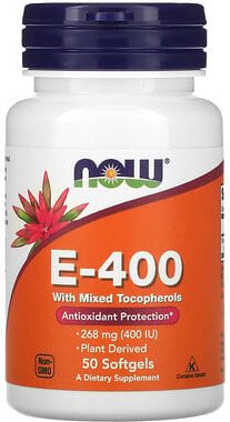 NOW Foods, E-400, 268 mg (400 IU), 50 Weichkapseln