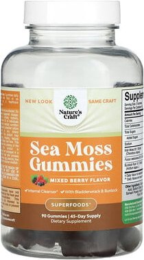 Nature's Craft, Sea Moss Gummies, Beerenmischung, 90 Fruchtgummis
