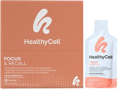HealthyCell, Focus & Rehall, Pfirsich-Ananas, 30 Gelpackungen, je 25 ml (0,84 fl. oz.).