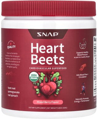 Snap Supplements, Heart Beets, Mixed Berry, Rote-Bete-Herz, gemischte Beeren, 250 g (8,8 oz.)