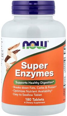NOW Foods, Super Enzymes, Super-Enzyme, 180 Tabletten