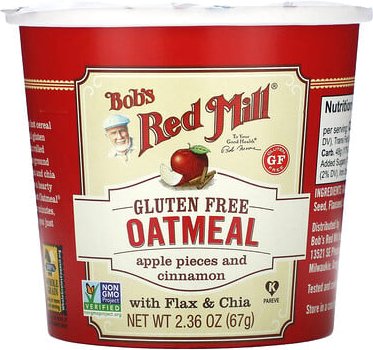 Bob's Red Mill, Oatmeal Cup, Haferflocken mit Apfelstücken und Zimt, 67 g (2,36 oz.)