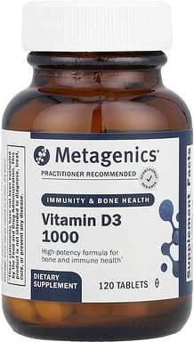 Metagenics, Vitamin D3 1000, Vitamin D3 1000, 25 mcg (1.000 IU), 120 Tabletten