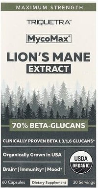 Triquetra Health, MycoMax®, Lion‘s Mane Extract, Löwenmähneextrakt, maximale Stärke, 60 Kapseln (250 mg pro Kapsel)