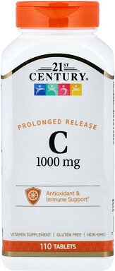 21st Century, Vitamin C, verlängerte Freisetzung, 1.000 mg, 110 Tabletten