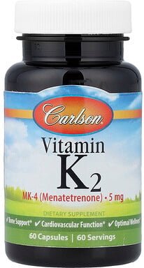 Carlson, Vitamin K2, 5 mg, 60 Kapseln