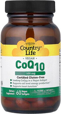 Country Life, Vegan CoQ10, 100 mg, 60 vegane Weichkapseln