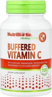 NutriBiotic, Immunity, gepuffertes Vitamin C, 100 glutenfreie Kapseln