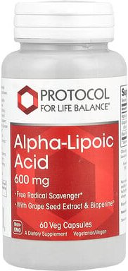 Protocol for Life Balance, Alpha-Lipoic Acid, Alpha-Liponsäure, 60 pflanzliche Kapseln