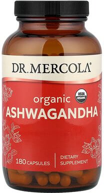 Dr. Mercola, Organic Ashwagandha, Bio-Ashwagandha, 180 Kapseln (400 mg pro Kapsel)