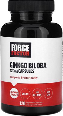 Thumbnail - Force Factor, Ginkgo Biloba, Ginkgo, 120 mg, 120 pflanzliche Kapseln