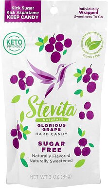 Stevita Naturals, Naturals, Sugar Free Hard Candy, zuckerfreie Bonbons, prachtvolle Traube, 85 g (3 oz.)