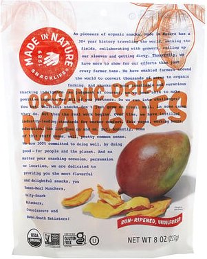 Made in Nature, Organic Dried Mangoes, Sun-Ripened, getrocknete Bio-Mangos, sonnengereift, ungeschwefelt, 227 g (8 oz.)