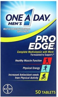 One-A-Day, Men's Pro Edge, Complete Multivitamin mit mehr, 50 Tabletten