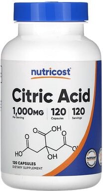 Nutricost, Zitronensäure, 1.000 mg, 120 Kapseln