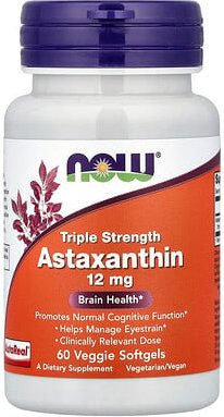 NOW Foods, Astaxanthin, 12 mg, 60 vegetarische Weichkapseln