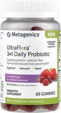Metagenics, UltraFlora® 3in1 Daily Probiotic, tägliches Probiotikum mit Beeren, 60 Fruchtgummis