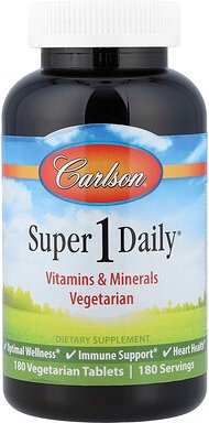 Carlson, Super 1 Daily, 180 pflanzliche Tabletten