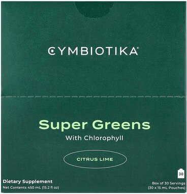 Thumbnail - Cymbiotika, Super Greens, With Chlorophyll, Citrus Lime, Super-Gemüse, mit Chlorophyll, Zitrus-Limette, 30 Beutel, je 15...