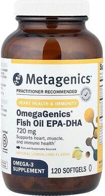 Thumbnail - Metagenics, OmegaGenics®, Fischöl EPA-DHA, natürliche Zitrone-Limette, 720 mg, 120 Weichkapseln
