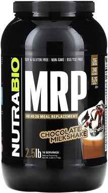 NutraBio, MRP 40:40:20 Meal Replacement, Mahlzeitenersatz, Schokoladen-Milchshake, 1.115 g (2,5 lb.)