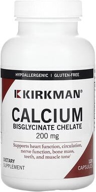 Thumbnail - Kirkman Labs, Calcium Bisglycinate Chelate, Calcium-Bisglycinat-Chelat, 200 mg, 120 Kapseln