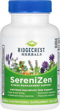 RidgeCrest Herbals, SereniZen, Unterstützung bei der Stressbewältigung, 60 Kapseln