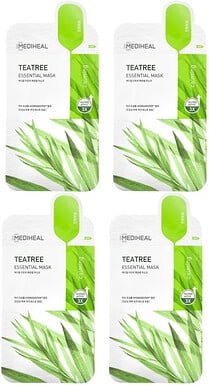 MEDIHEAL, Tea Tree, Essential Beauty Mask, 4 Tücher, je 24 ml (0,81 fl. oz.)