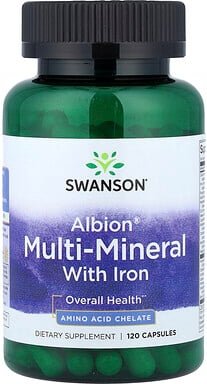 Swanson, Albion® Multi-Mineral with Iron, Multi-Mineral mit Eisen, 120 Kapseln