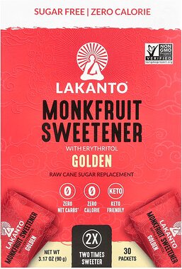 Thumbnail - Lakanto, Monkfruit Sweetener with Erythritol, Mönchsfrucht-Süßstoff mit Erythrit, golden, 30 Päckchen, 90 g (3,17 oz.)
