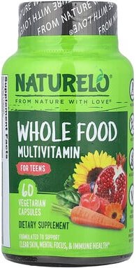 NATURELO, Vollwert-Multivitamin für Jugendliche, 60 vegetarische Kapseln