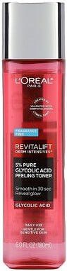 L'Oréal, Revitalift Derm Intensives, Peeling-Gesichtswasser mit 5% reiner Glycolsäure, ohne Duftstoffe, 180 ml (6 fl. oz...