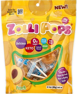 Zollipops, The Clean Teeth Pops, Pfirsich, 88 g (3,1 oz.)