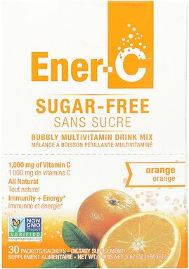 Ener-C, Bubbly Multivitamin Drink Mix, Bubbly Multivitamin Drink Mix, zuckerfrei, Orange, 1.000 mg, 30 Päckchen, je 5,35...