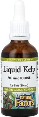 Thumbnail - Natural Factors, Liquid Kelp, flüssiger Seetang, 800 mcg, 50 ml (1,6 fl. oz.)