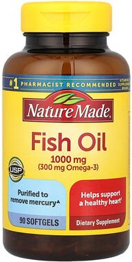 Nature Made, Fish Oil, Fischöl, 1.000 mg, 90 Weichkapseln
