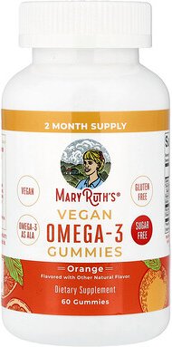 MaryRuth's, Vegan Omega-3 Gummies, vegane Omega-3-Fruchtgummis, natürliche Orange, 60 Fruchtgummis