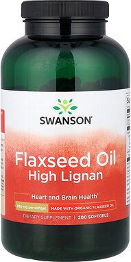 Thumbnail - Swanson, Flaxseed Oil High Lignan, Leinsamenöl mit hohem Lignangehalt, 200 Weichkapseln