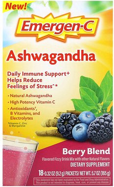Thumbnail - Emergen-C, Ashwagandha, Beerenmischung, 18 Päckchen, je 9,2 g (0,32 oz.)