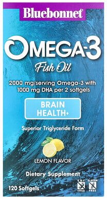 Thumbnail - Bluebonnet Nutrition, Omega-3 Fish Oil, Omega-3-Fischöl, Zitrone, 120 Weichkapseln