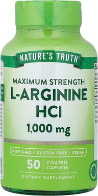 Nature's Truth, Vitamine, L-Arginin HCL, maximale Stärke, 1.000 mg, 50 überzogene Kapseln