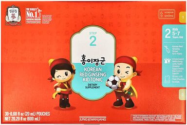 JungKwanJang, Korean Red Ginseng Kid Tonic, koreanisches Tonikum mit rotem Ginseng, Schritt 2, 5–7 Jahre, 10 Beutel, je ...