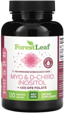 Forest Leaf, Myo & D-Chiro Inositol, Myo und D-Chiro Inosit, 120 pflanzliche Kapseln