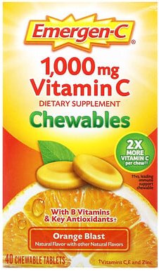 Thumbnail - Emergen-C, Vitamin C Chewables, Kautabletten mit Vitamin C, „Orange Blast“, 40 Kautabletten