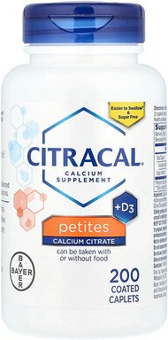 Citracal, Kalzium Nahrungsergänzung +D3, Petites, 200 Beschichtete Kapseln