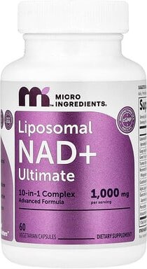Micro Ingredients, Liposomal NAD + Ultimate, liposomales NAD + ultimative, 60 pflanzliche Kapseln