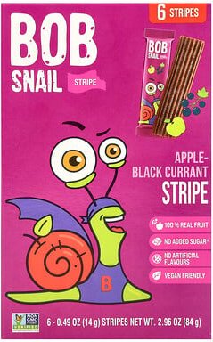 Thumbnail - Bob Snail, Fruit Strip, Apfel-Schwarze Johannisbeere, 6 Stück, je 14 g (0,49 oz.)